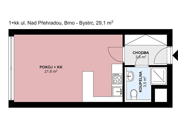 Pronájem bytu 1+kk 29 m² (Jednopodlažní) - foto 5