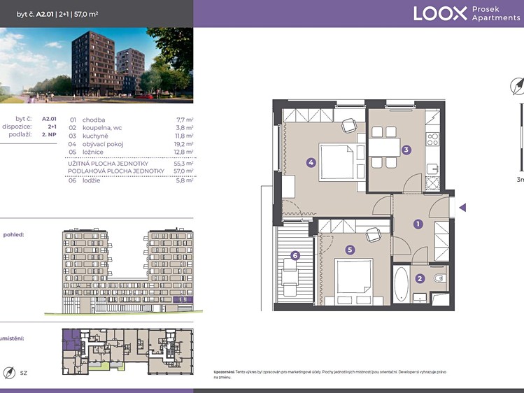 Pronájem bytu 2+1 55 m² - foto 7