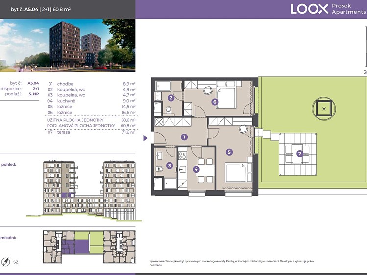 Pronájem bytu 2+1 59 m² - foto 8