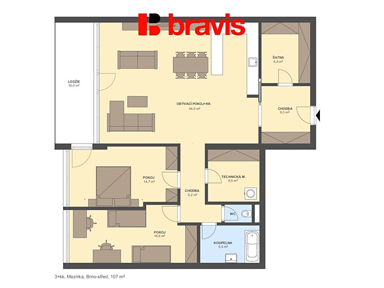 Pronájem bytu 3+kk 107 m² - foto 5