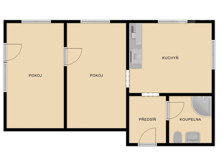 Pronájem bytu 2+1 59 m² - foto 3