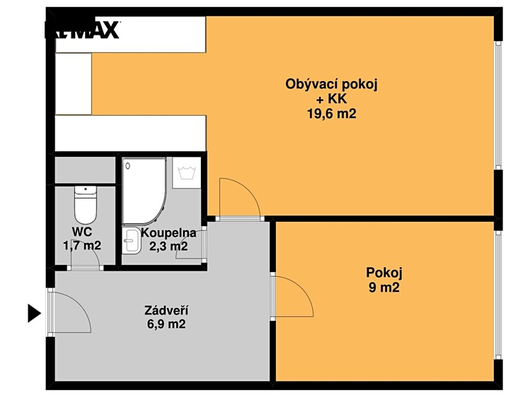 Pronájem bytu 2+kk 39 m² (Jednopodlažní) - foto 2