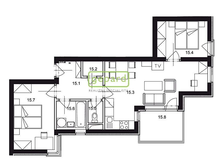 Pronájem bytu 3+kk 55 m² - foto 6