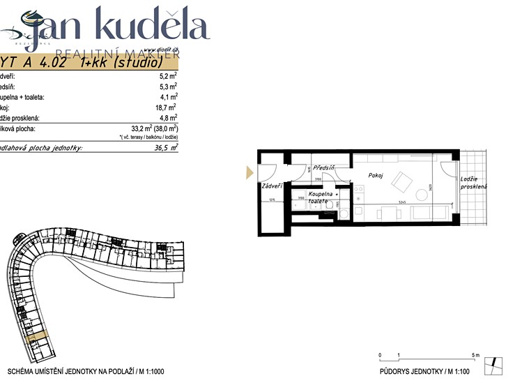 Pronájem bytu 1+kk 33 m² - foto 5