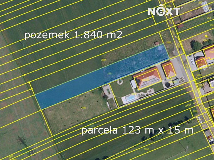 Prodej stavebního pozemku 1 840 m² - foto 3