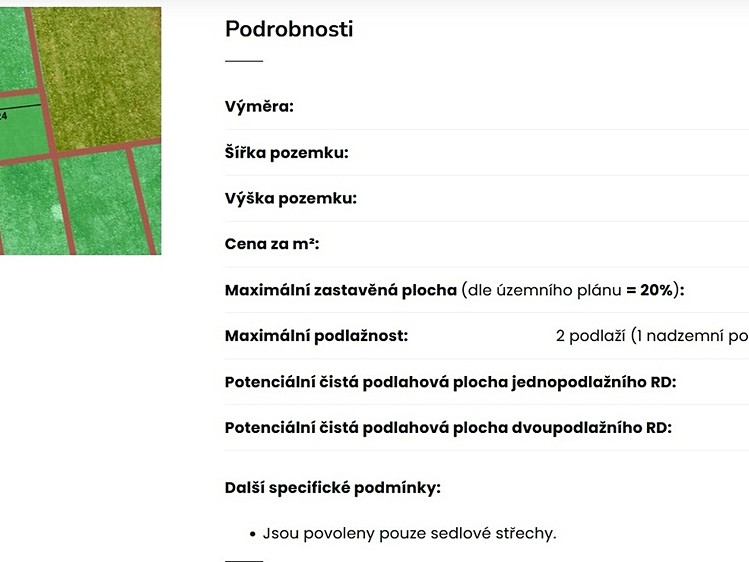 Prodej stavebního pozemku 1 066 m² - foto 2
