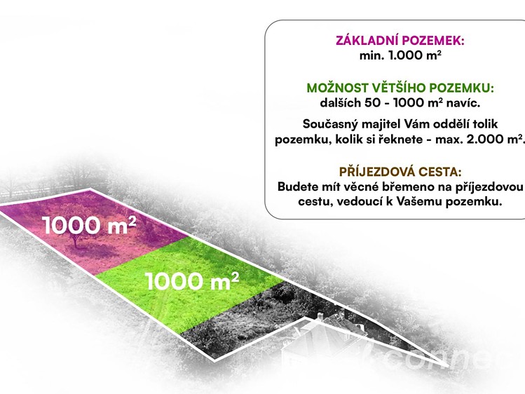 Prodej stavebního pozemku 1 000 m² - foto 3