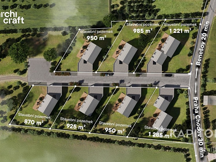 Prodej stavebního pozemku 870 m² - foto 1