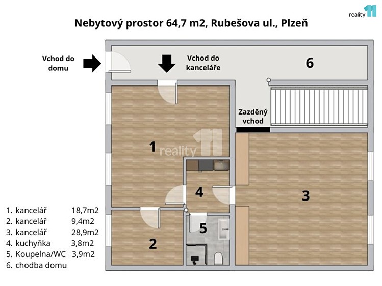 Prodej kanceláře 65 m² - foto 2