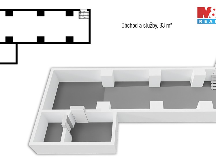 Prodej podílu 13/14 obchodního prostoru 83 m² - foto 4