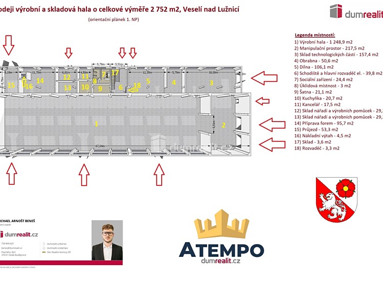 Prodej výrobní haly, prostoru 2 752 m² - foto 2