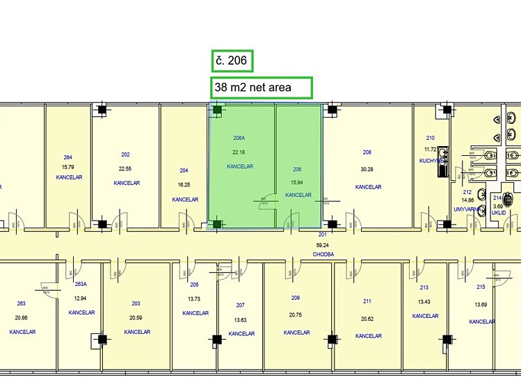 Pronájem kanceláře 38 m² - foto 5
