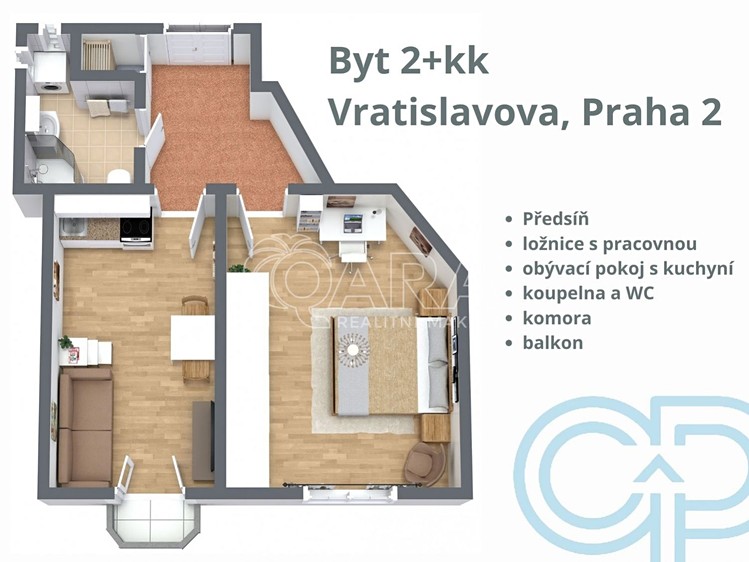 Prodej bytu 2+kk 47 m² - foto 3