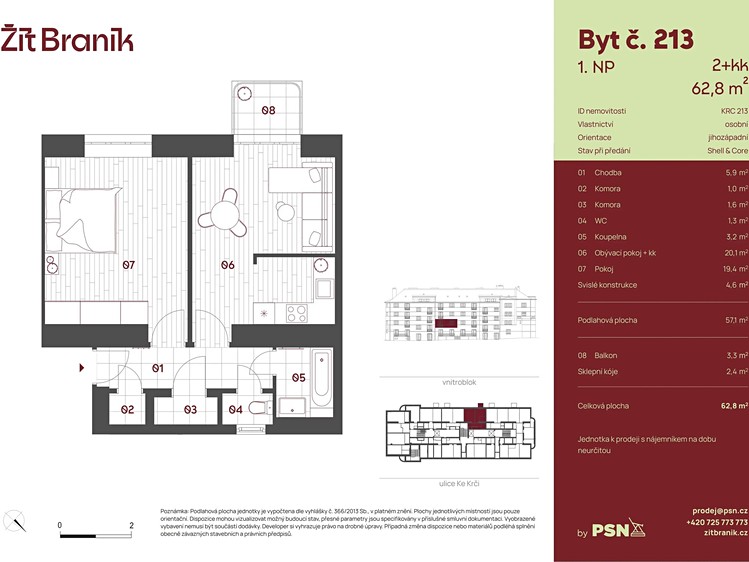 Prodej bytu 2+kk 53 m² - foto 2