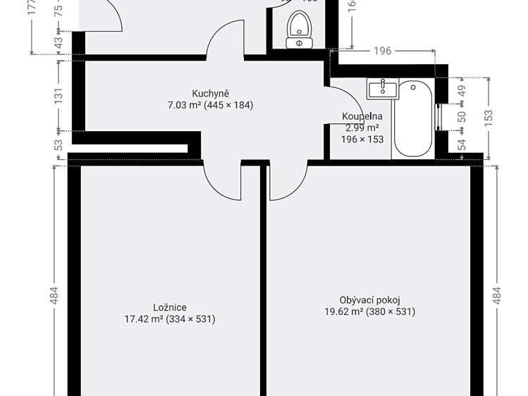 Prodej bytu 2+1 52 m² (Jednopodlažní) - foto 2