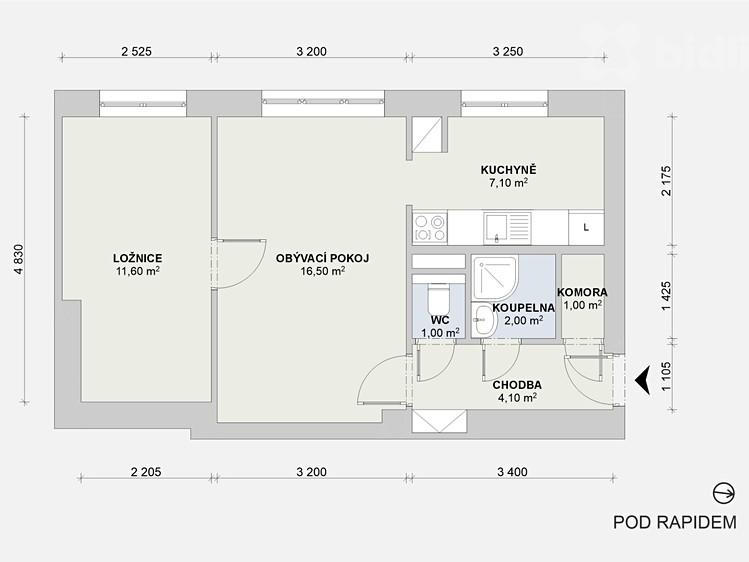 Prodej bytu 2+1 45 m² - foto 2