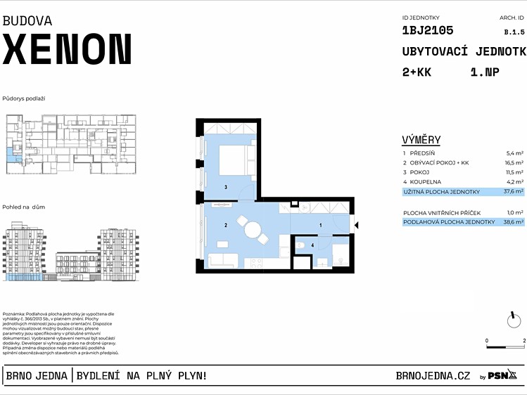 Prodej bytu 2+kk 38 m² - foto 2