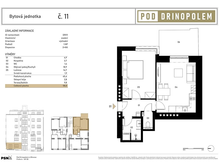 Prodej bytu 2+kk 44 m² - foto 2