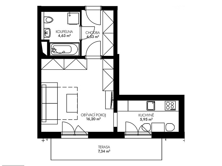 Prodej bytu 1+1 38 m² - foto 4