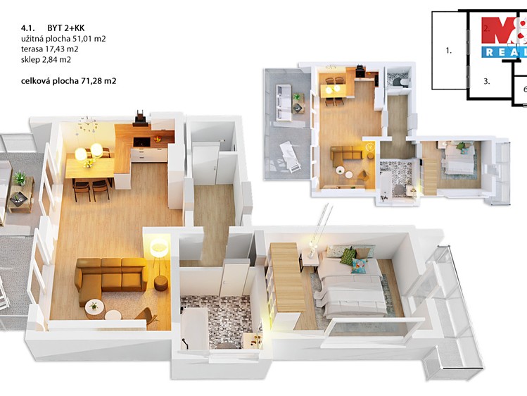 Prodej bytu 2+kk 51 m² - foto 4
