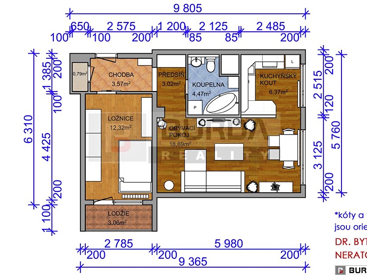 Prodej bytu 2+1 53 m² - foto 3