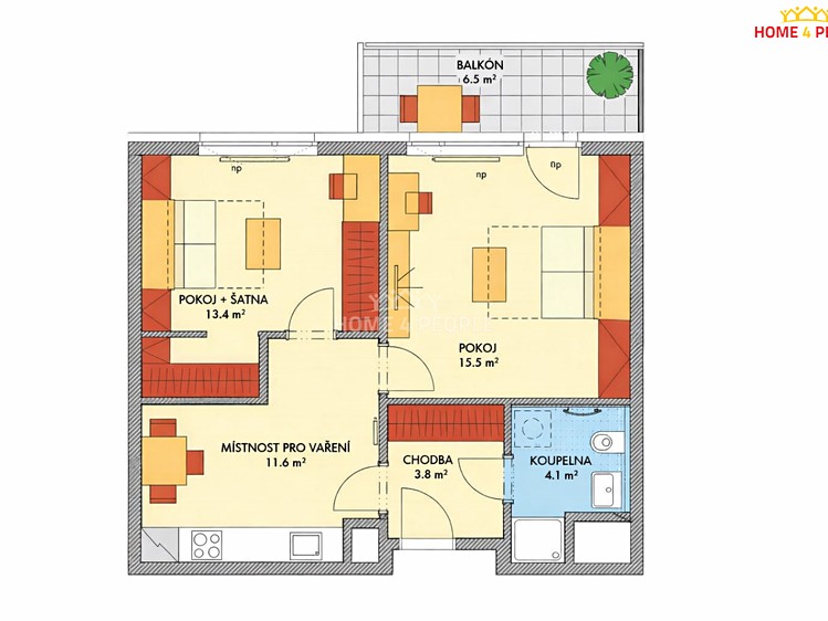 Prodej bytu 2+1 51 m² - foto 2