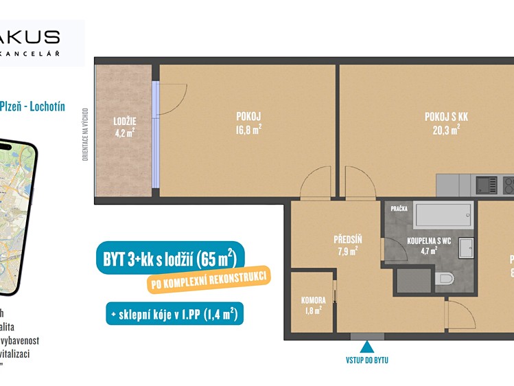Prodej bytu 3+kk 65 m² - foto 5