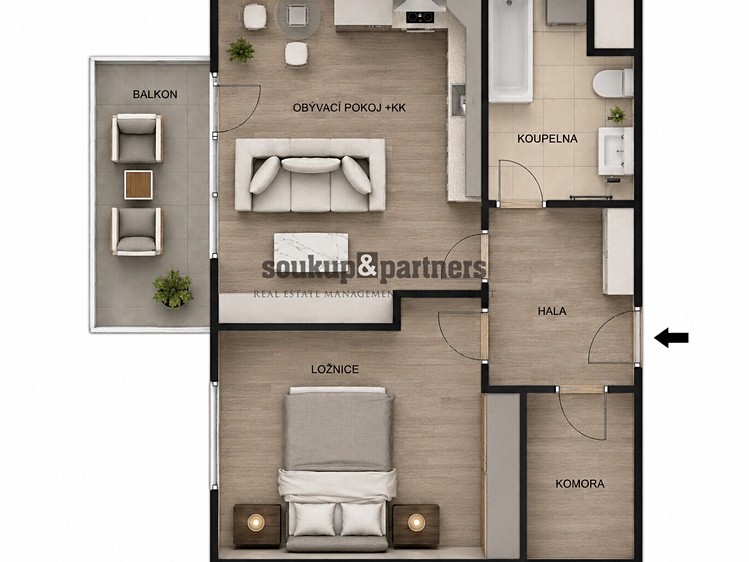 Prodej bytu 2+kk 41 m² - foto 3