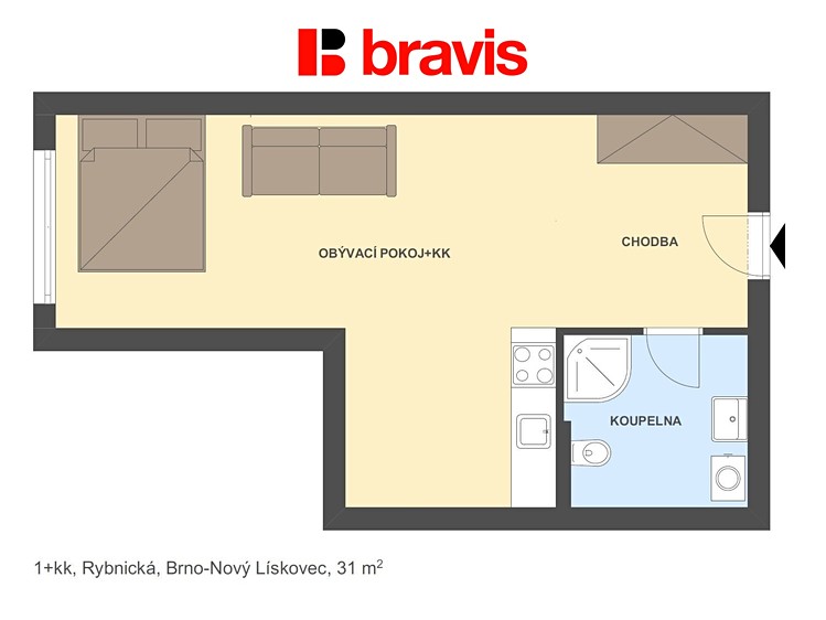 Prodej bytu 1+kk 31 m² - foto 5