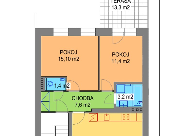 Pronájem bytu 3+kk 61 m² - foto 3