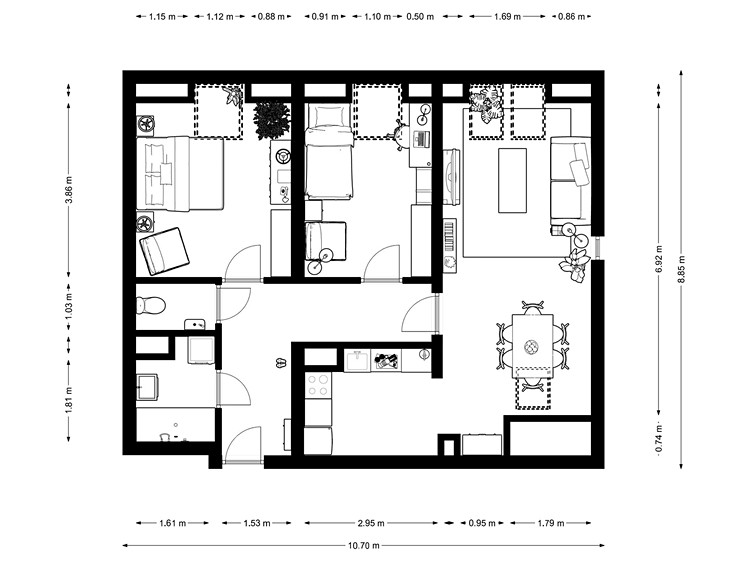 Pronájem bytu 3+kk 75 m² - foto 2