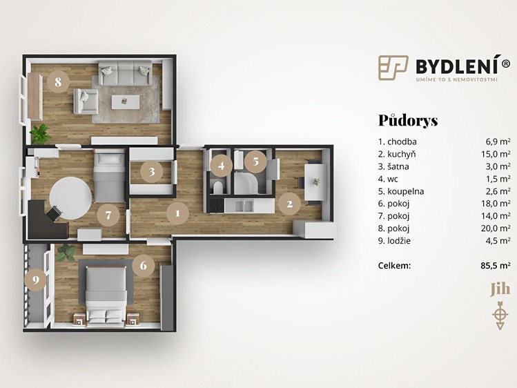 Pronájem bytu 3+1 81 m² (Jednopodlažní) - foto 3
