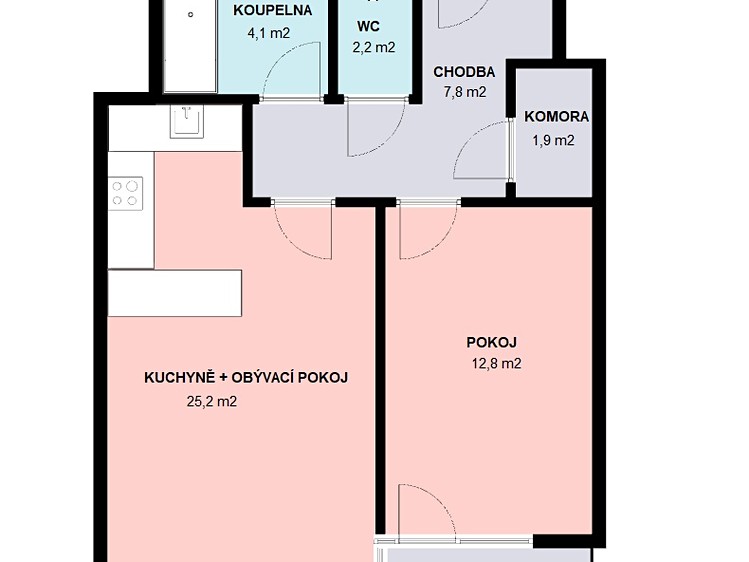 Pronájem bytu 2+kk 57 m² - foto 5
