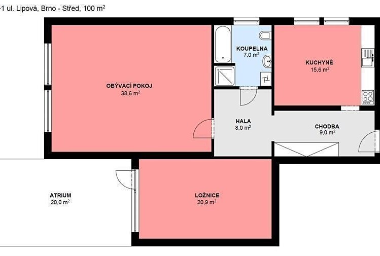 Pronájem bytu 2+1 100 m² - foto 5