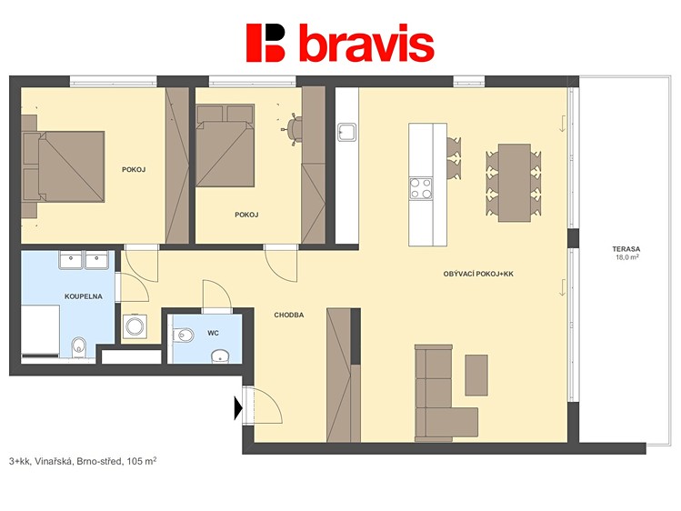 Pronájem bytu 3+kk 105 m² - foto 5