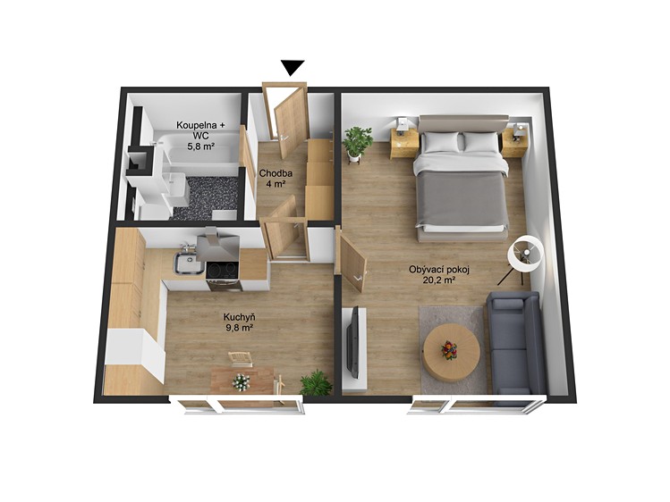 Pronájem bytu 1+1 40 m² - foto 5