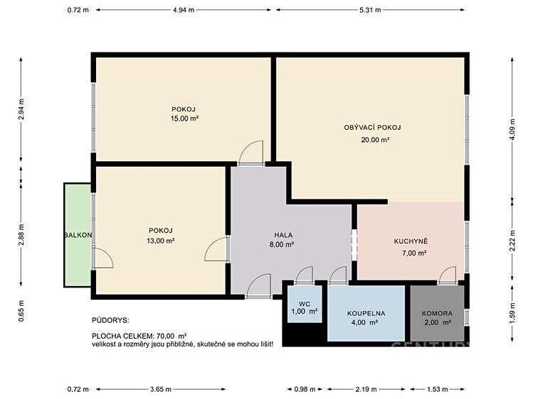 Pronájem bytu 3+kk 70 m² - foto 8
