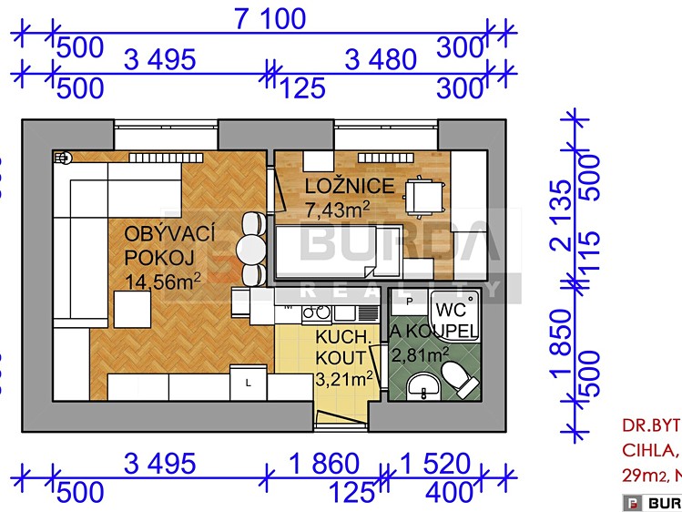 Pronájem bytu 2+kk 28 m² - foto 3