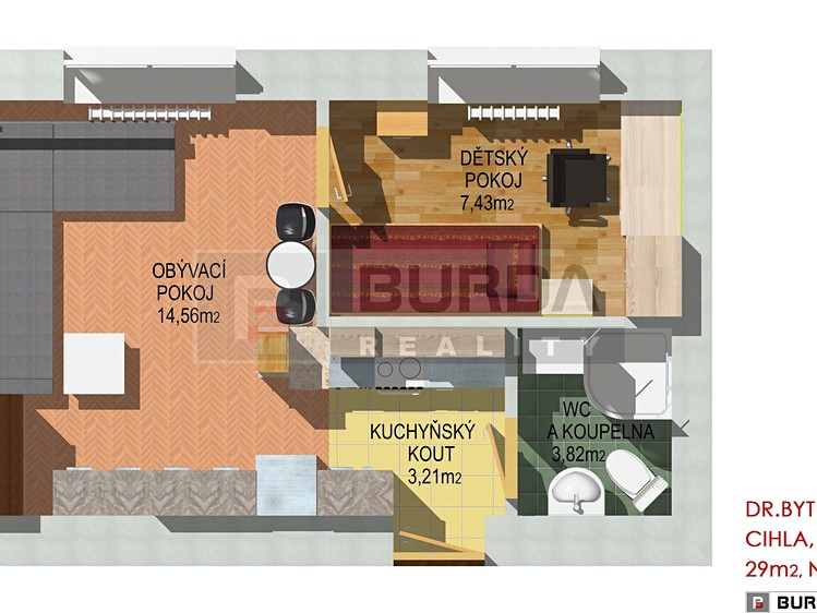 Pronájem bytu 2+kk 28 m² - foto 5