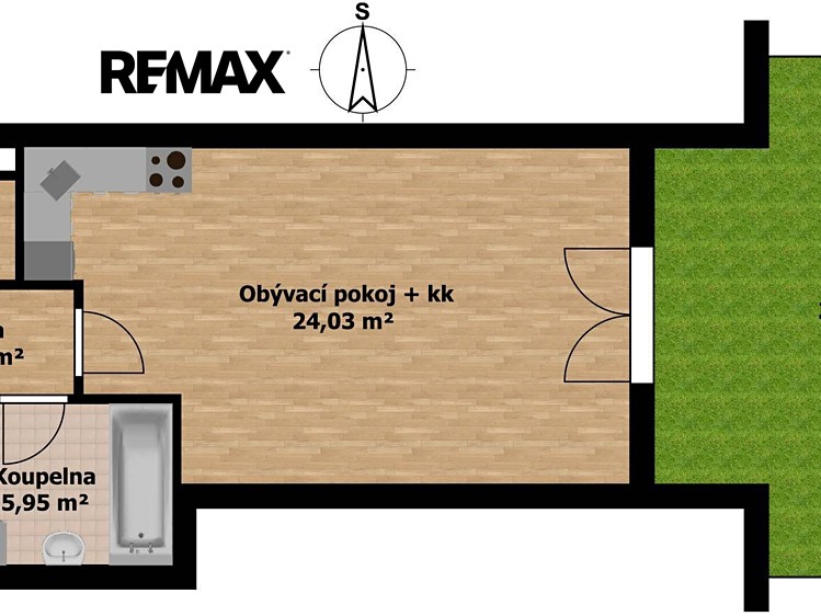 Pronájem bytu 1+kk 38 m² (Jednopodlažní) - foto 3