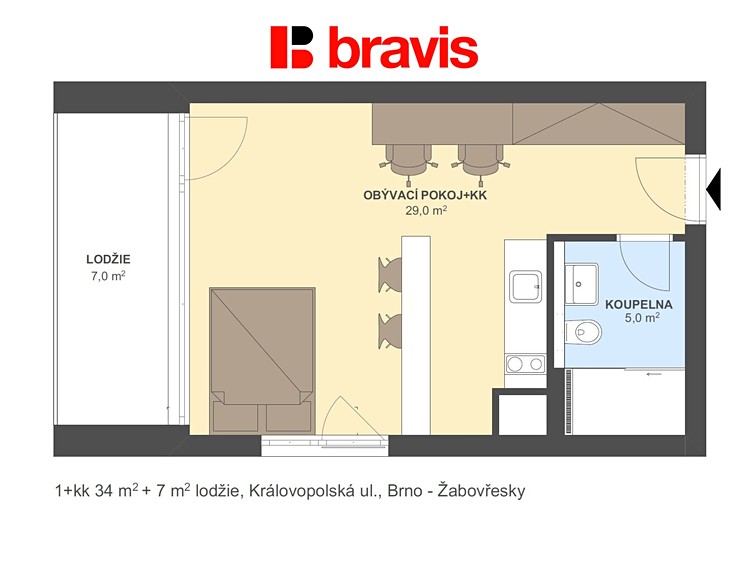 Pronájem bytu 1+kk 34 m² - foto 4