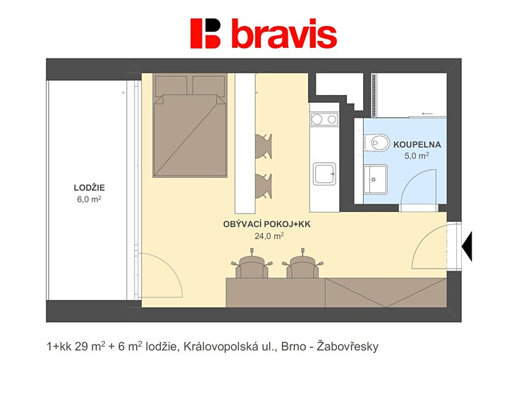 Pronájem bytu 1+kk 29 m² - foto 4