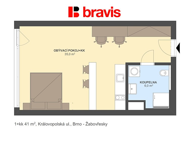 Pronájem bytu 1+kk 40 m² - foto 5