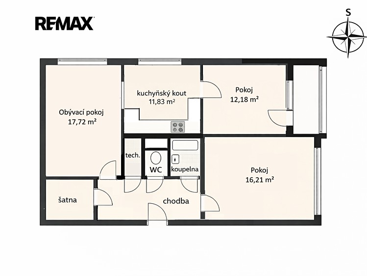 Pronájem bytu 3+kk 75 m² (Jednopodlažní) - foto 2
