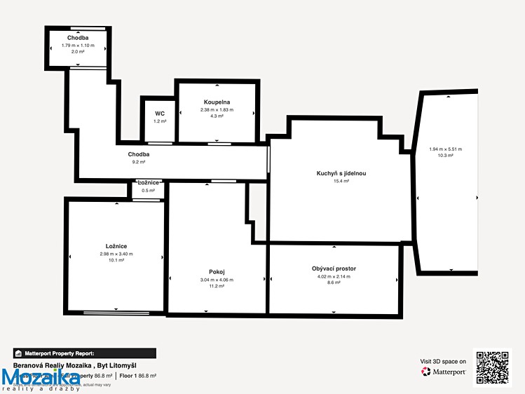Pronájem bytu 3+kk 80 m² (Jednopodlažní) - foto 2