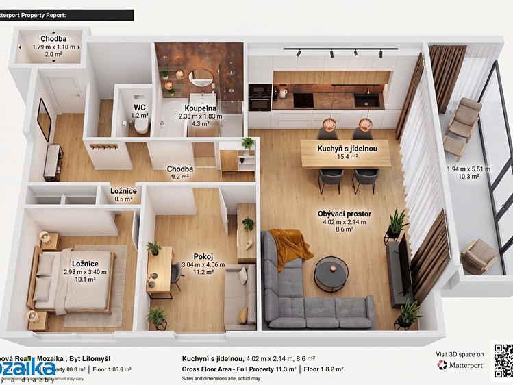 Pronájem bytu 3+kk 80 m² (Jednopodlažní) - foto 4