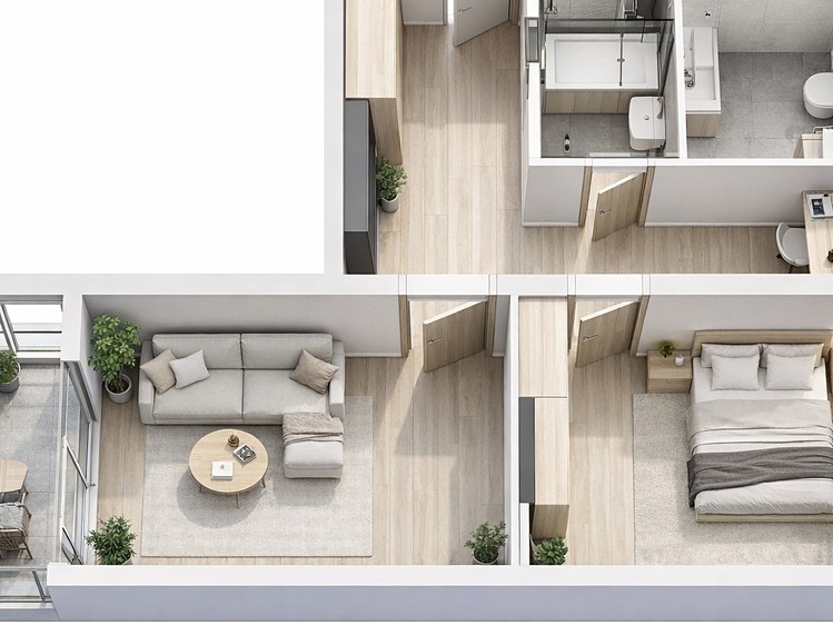 Pronájem bytu 2+1 55 m² (Jednopodlažní) - foto 2