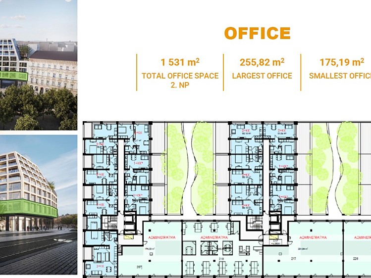 Pronájem kanceláře 220 m² - foto 2