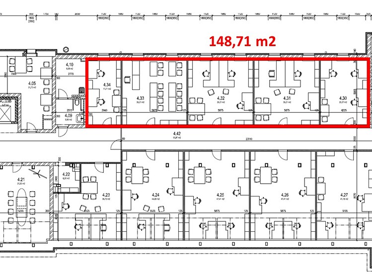 Pronájem kanceláře 148 m² - foto 2