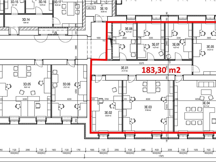 Pronájem kanceláře 183 m² - foto 1